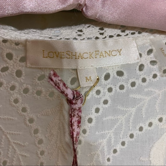 LoveShackFancy Rebecca Embroidered Lace Eyelet Tiered Ruffle Midi Short medium - Picture 5 of 9